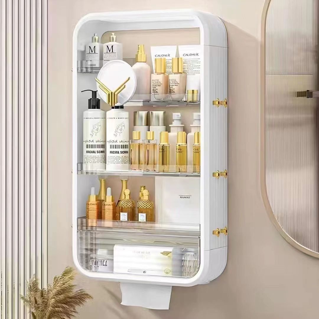 5 Tier Makeup Organizer for Vanity High-Capacity Bathroom Counter Organizer Perfume Organizers Hangable Cosmetic Organizer Display Cabinet Skincare St