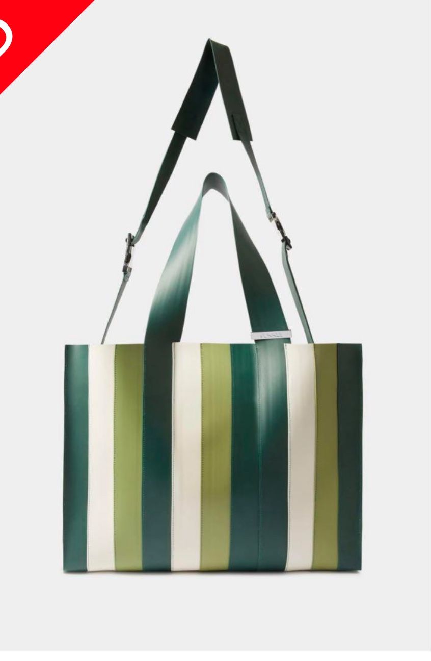 SUNNEI Gomma Stripped Green Tote Bag 