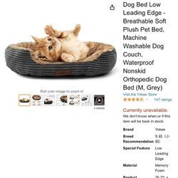 Dog Bed Low Leading Edge - Breathable Soft Plush Pet Bed, Machine Washable Dog Couch, Waterproof Nonskid Orthopedic Dog Bed (M,  Thumbnail