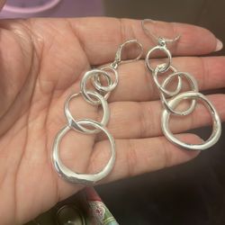 Silver Look Hanging Earrings