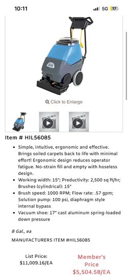 Hillyard Trident® EX8 Carpet Extractor - 8 Gal.