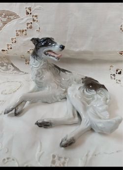 Vintage Rosenthal Germany Porcelain Borzoi Russian Wolfhound Dog Figurine, Kunstabteilung Selb