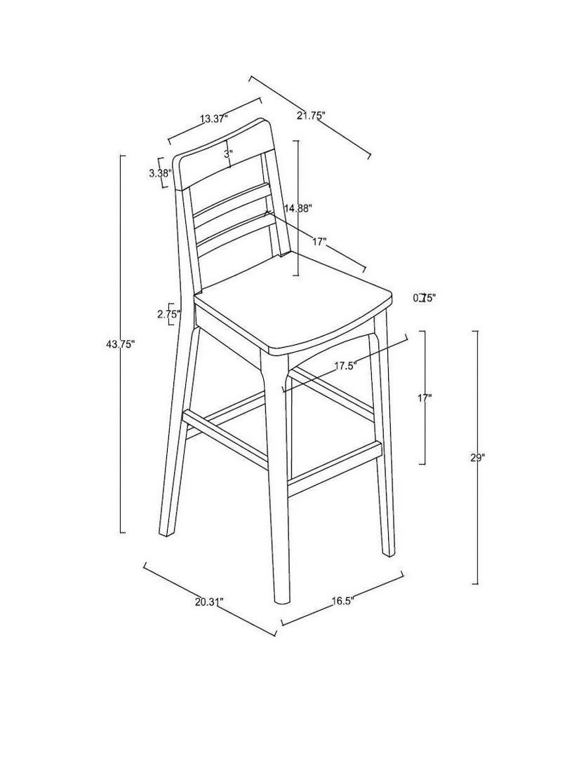 Wood Ladder Back Bar Stool