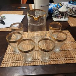 Vintage Pitcher and Glass Set