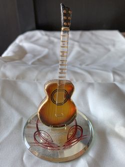 Glass Baron Sunburst Acoustic Guitar Handcrafted Glass Figurine 