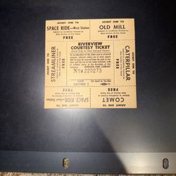 vintage Riverview Park courtesy ticket from a famous Chicago amusement park that operated from 1904 to 1967