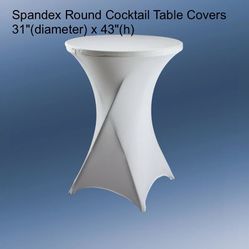 Spandex Round Cocktail Table Covers 31"(diameter) x 43"(h) - White 