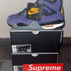 Jordan 4 Retro “Lakers (GS)”🟣🟡 Size 6Y (x2)