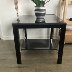 Black Tampered glass table With Metal Frame New 