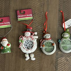 NWT Christmas Ornaments Santa Bell Ornament + Snowmen Kirkland’s