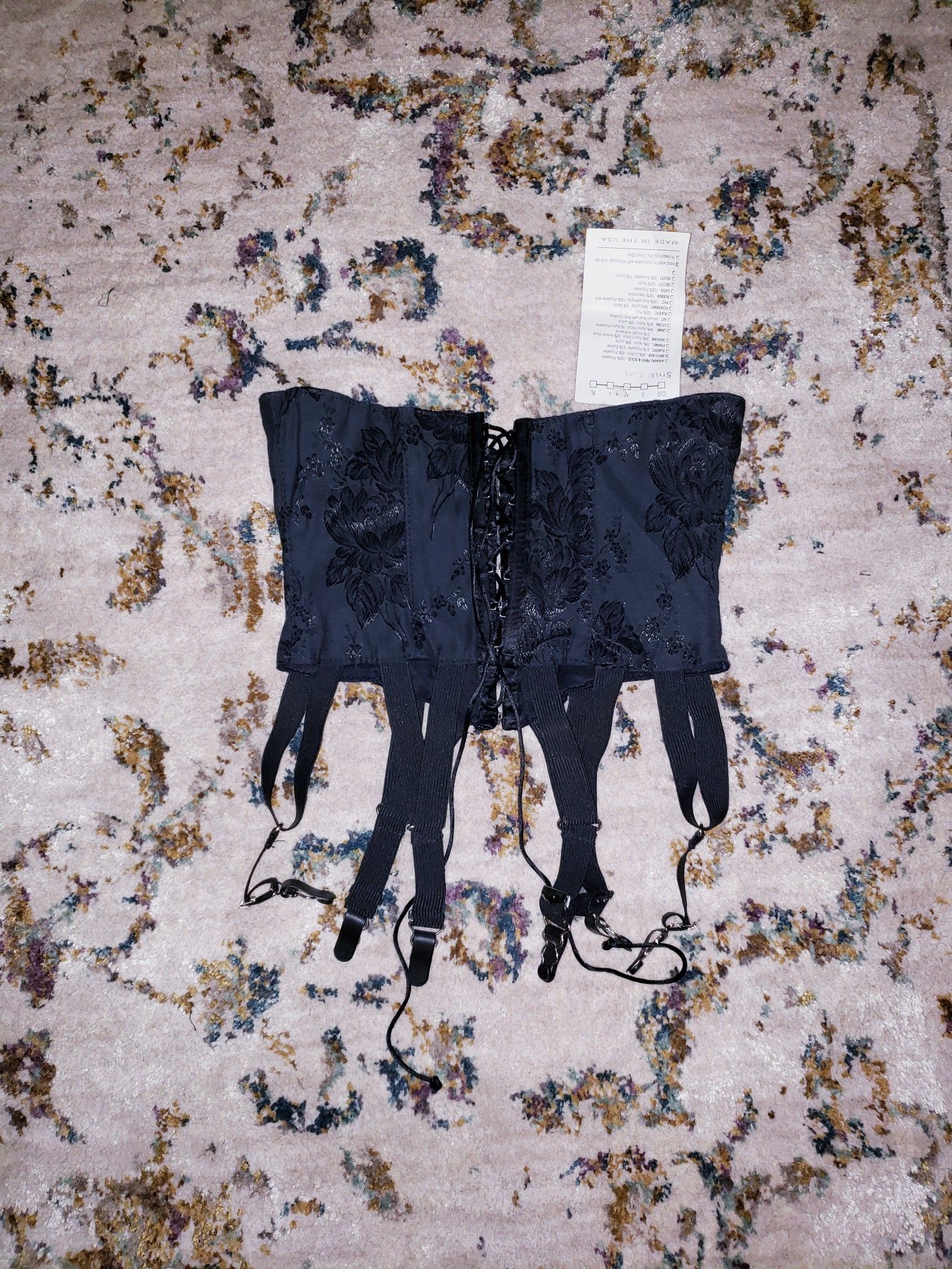NWT (24" + waist) Catherine Coatney exotic fetish garter belt corset lingerie intimates