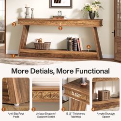 New In Box 70.8" Sofa Table, Farmhouse Console Table Entryway Table With Storage