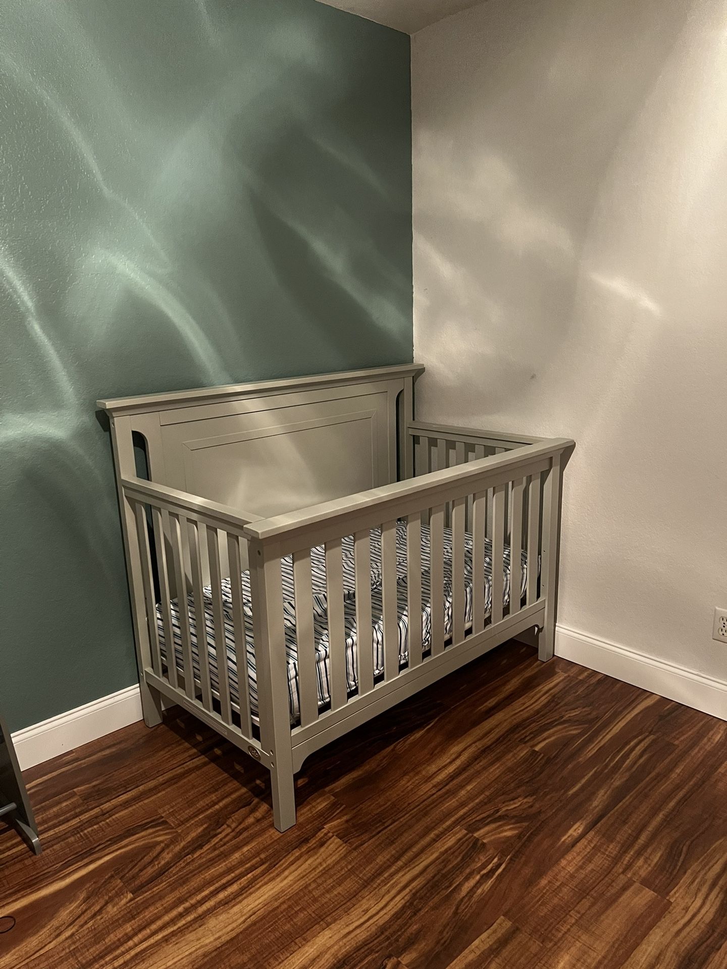 Baby Crib Grey Lightly Used