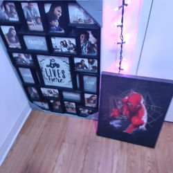 Picture frame & Spider Man Painting