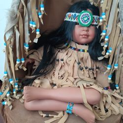 Native American Porcelain Doll Set