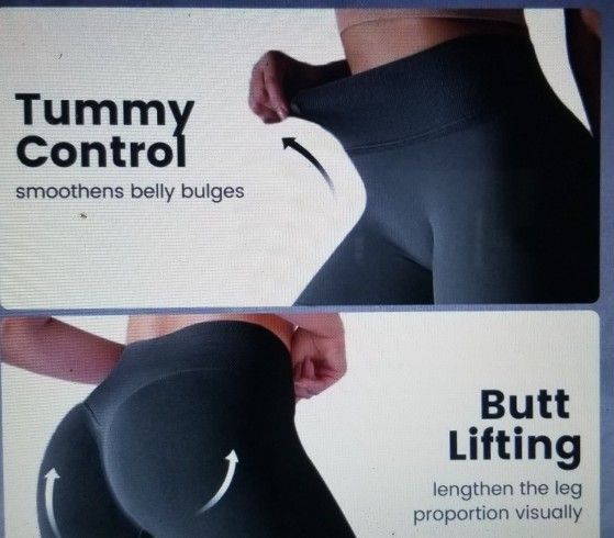 New- 2 Pair Of Tummy Control Leggings