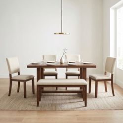 New 6 Piece Dining Kitchen Table Set with Bench! Free Delivery 🚚