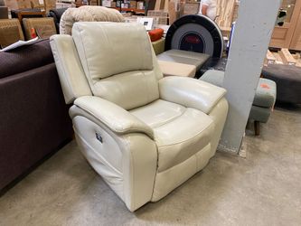 KARUSE Off White Leather Electric Recliner