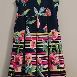 Girls Blue Floral Dress 