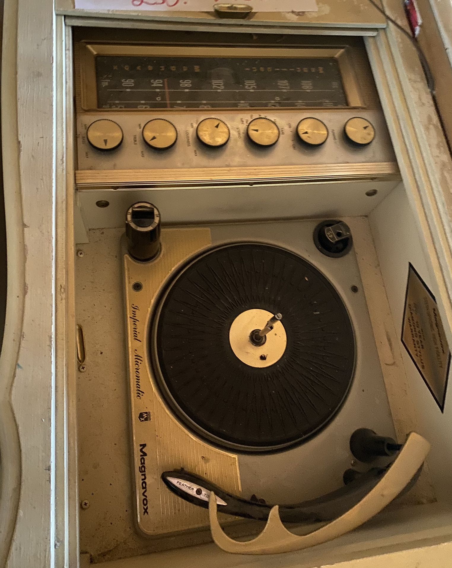 Vintage Stereo Record Player With Matching Mirror