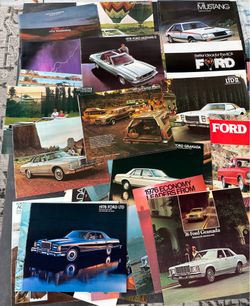 Huge Lot of 85 Vintage Ford Sales Brochures (1(contact info removed))