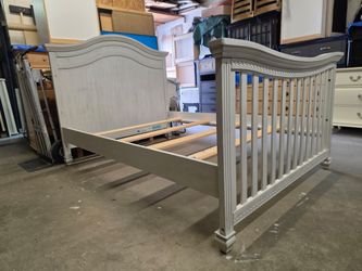 Modern Whitewash Full Size Bed Frame