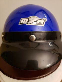 Vintage M2R blue motorcycle helmet