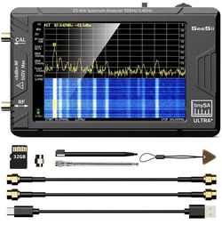 TinySA Ultra+ ZS406 Spectrum Analyzer, 4.0 Inch 100kHz to 5.4GHz Handheld Tiny Frequency Analyzer with 32Gb Card, 2-in-1 Signal Generator MF/HF