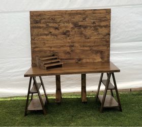 Rustic Wood candy table / Desert table & Backdrop Panel set for sale