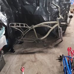 Vintage Style Lowrider,  Schwinn cruiser frame, likely from the 1950s to 1980s, which were known for their durable, electro-forged steel cons