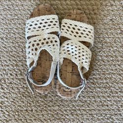 White Wedge Sandals Size 5 Memory Foam