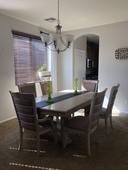 Beautiful Large Dining Room Table With Six Chairs