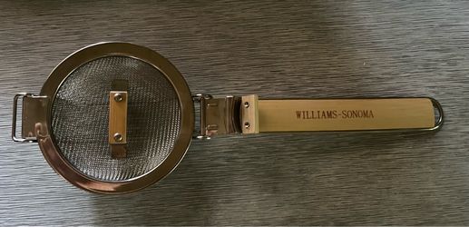 Williams Sonoma Stainless Steel Herb & Seed Roaster Strainer with Wooden Handle & Lid