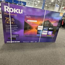 75” Roku Smart 4k Qled Hdr Tv 