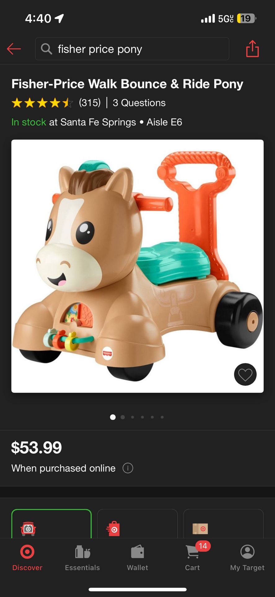 Fisher Price Walk Bounce And Ride Pony