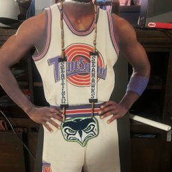 Native American made Seahawks inspired medallion Fully Beaded Necklace Made It By A Real Native Ship that's Doing Life In Prision 