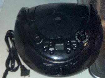 Black Portable CD Boombox with Speakers