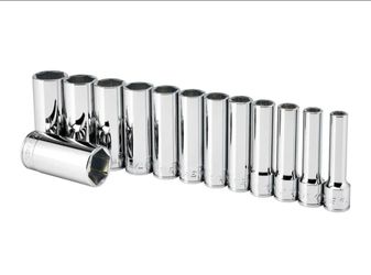 ICON 1/2 in. Drive SAE Professional Deep Socket Set, 13-Piece S3DS-13