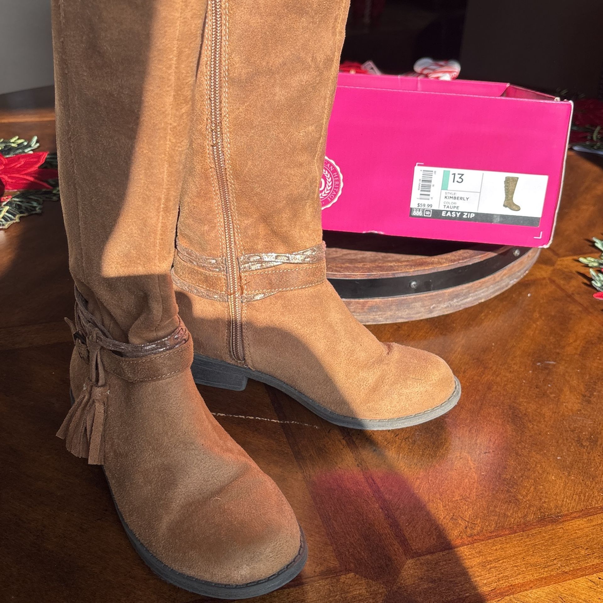 New Girls Brown Boots Size 13