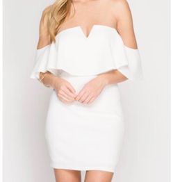 NWT | Off-Shoulder Textured High Quality Dress | Large L