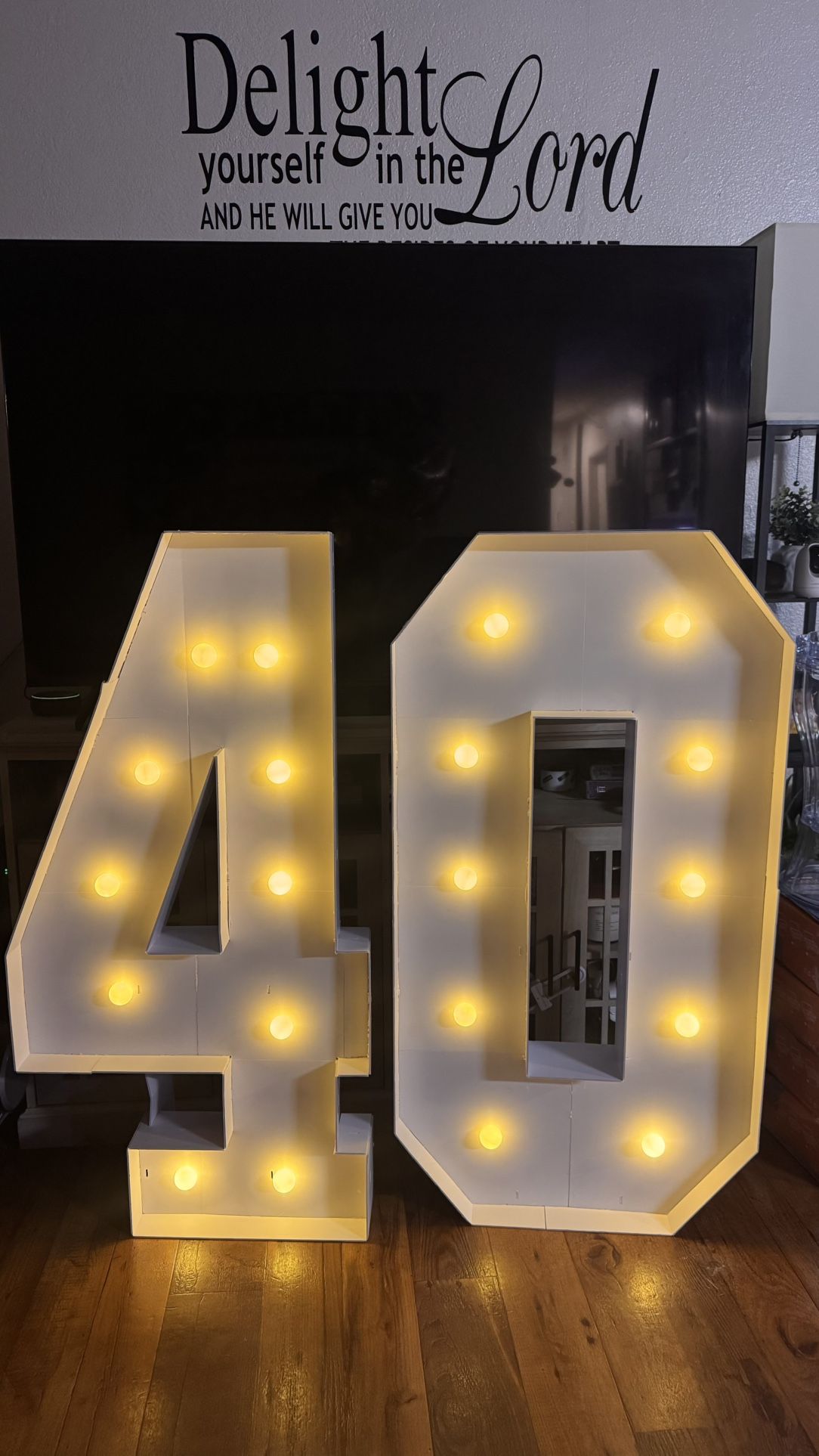 4ft Marquee Light Up Number 40