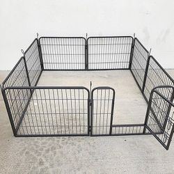 (New in box) $85 Heavy Duty 24” Tall Dog Pet Playpen Fence Gate, 8-Panels X (24” Tall X 32” Wide)