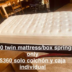 $280/$360/$425–Twin mattresses and box springs (5 available) Metal frames are sold separately. ——(USED NOT NEW) for seriously interested people only-m