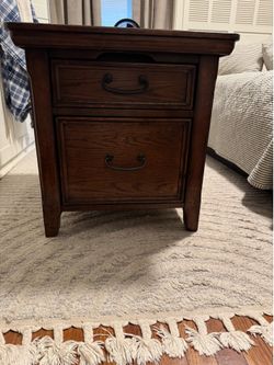 Solid wood side table / filing cabinet