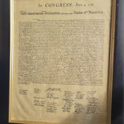 Declaration Of  Independence Day USA 4 Of July 