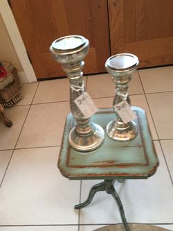 GLASS CANDLE HOLDERS