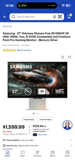 Samsung G90XF 3D 4k Monitor