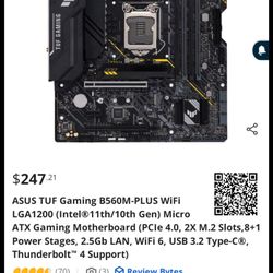 ATX Gaming Motherboard ASUS TUF Gaming B560M-PLUS WiFi