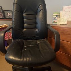 Black Faux Leather Office Chair