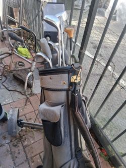 Golf clubs with dolly